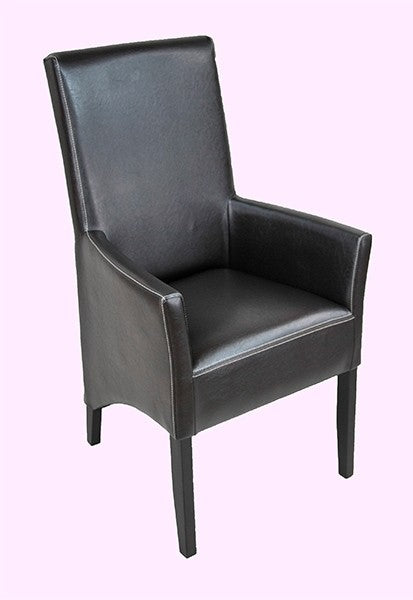 Armlehnstuhl aus Leder Beine aus Buche oder Eiche Farben wählbar ANATOl XL