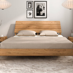 Bett Eiche massiv mit Holzkopfteil Trondheim