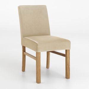 Esszimmerstuhl aus Leder mit Holzgestell Sophie