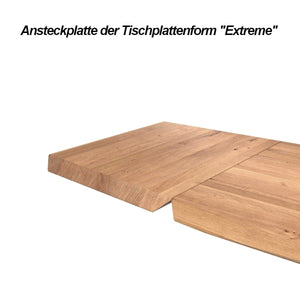 Ansteckplatte Extreme Wildeiche massiv - Empinio24 - Wildeiche geölt - 50x85 cm für Tischgröße 180x95 - 