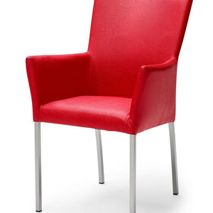 Armlehnstuhl aus Kunstleder mit Edelstahl Gestell Qiara - Empinio24 - 