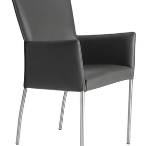 Armlehnstuhl aus Leder mit Edelstahl Gestell Lenard - Empinio24 - 