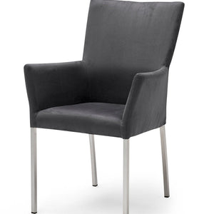 Armlehnstuhl aus Microfaser mit Edelstahl Gestell Qiara - Empinio24 - 