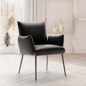 Armlehnstuhl Corte Echtleder mit Metall - Gestell - Empinio24 - 