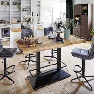 Bartisch in Industrial - Style Eiche massiv Roma - Empinio24 - Rustikale Eiche geölt - 140x80 cm - 