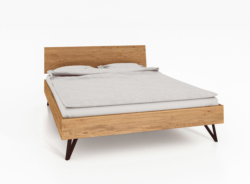 Bett GENT Eiche massiv mit Holzkopfteil - Empinio24 - 90x200 - 