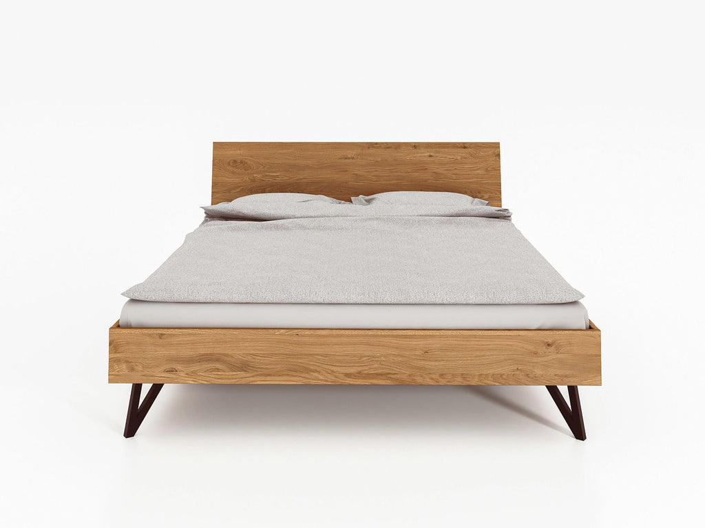 Bett GENT Eiche massiv mit Holzkopfteil - Empinio24 - 90x200 - 