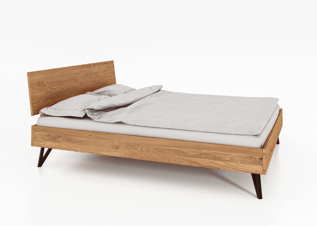 Bett GENT Eiche massiv mit Holzkopfteil - Empinio24 - 90x200 - 