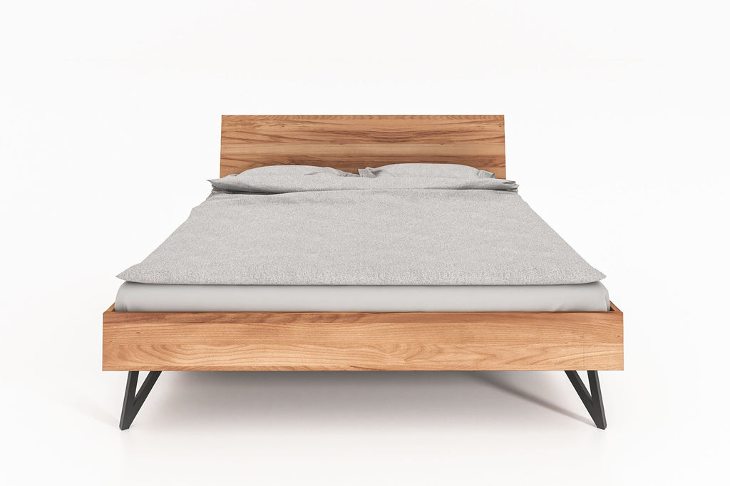 Bett GENT Kernbuche massiv mit Holzkopfteil - Empinio24 - 160x200 - 
