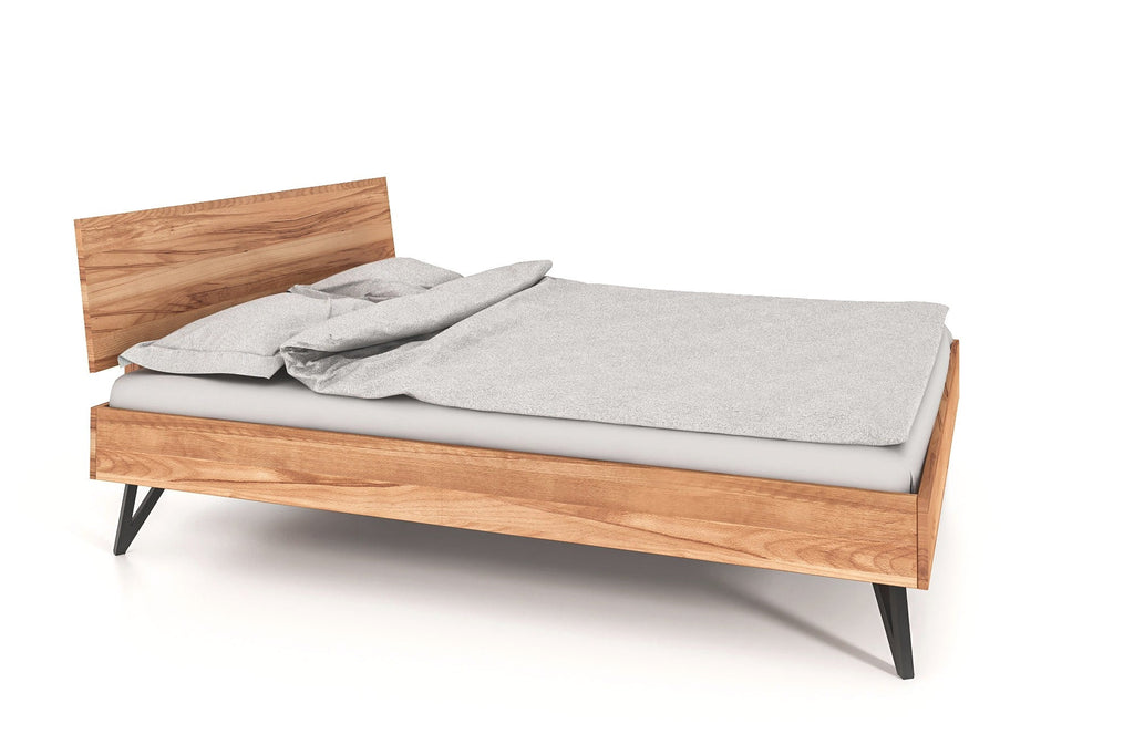 Bett GENT Kernbuche massiv mit Holzkopfteil - Empinio24 - 90x200 - 