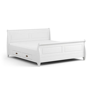 Bett mit Schubladen Kiefer massiv weiß Tirol - Empinio24 - 140x200 cm - 