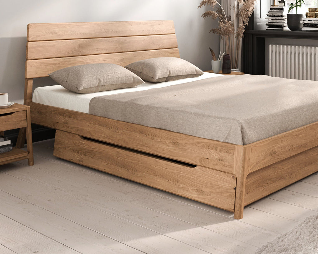 Bettschublade TRONDHEIM Eiche massiv - Empinio24 - 160x75 cm für Bett 140x200 - 