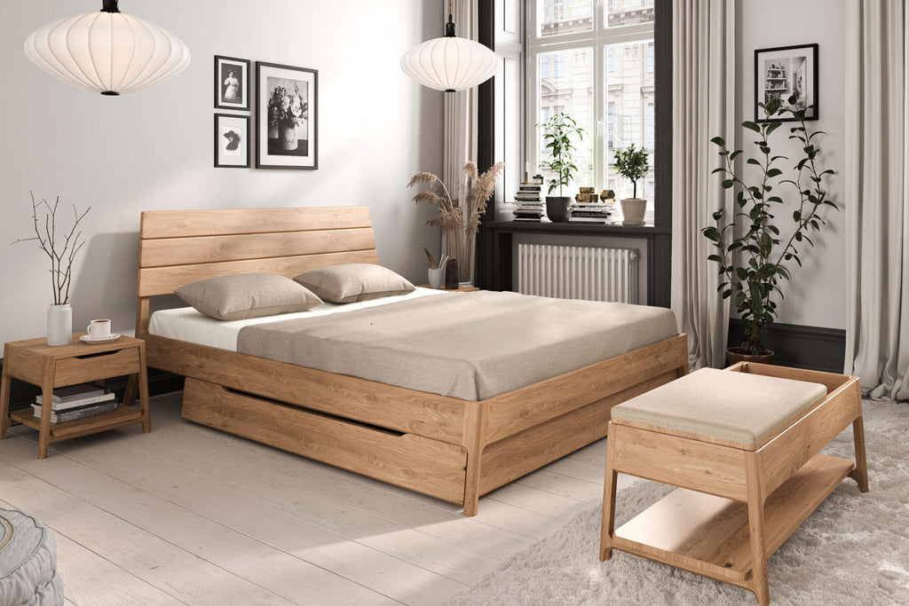 Bettschublade TRONDHEIM Eiche massiv - Empinio24 - 160x75 cm für Bett 140x200 - 