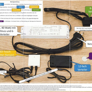 Dimm & Touchschalter 12 - er Anschluss - Set für LED Beleuchtungen - Empinio24 - 