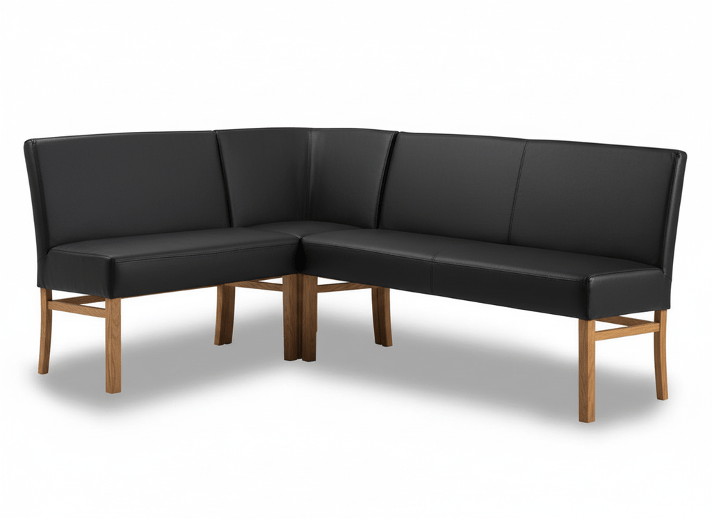 Eckbank Sophie aus Leder und Massivholz - Empinio24 - 