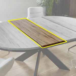 Einlegeplatte Nottingham Eiche massiv - Empinio24 - Rustikale Eiche geölt - 1x 40x120 cm für 120er Esstisch - 