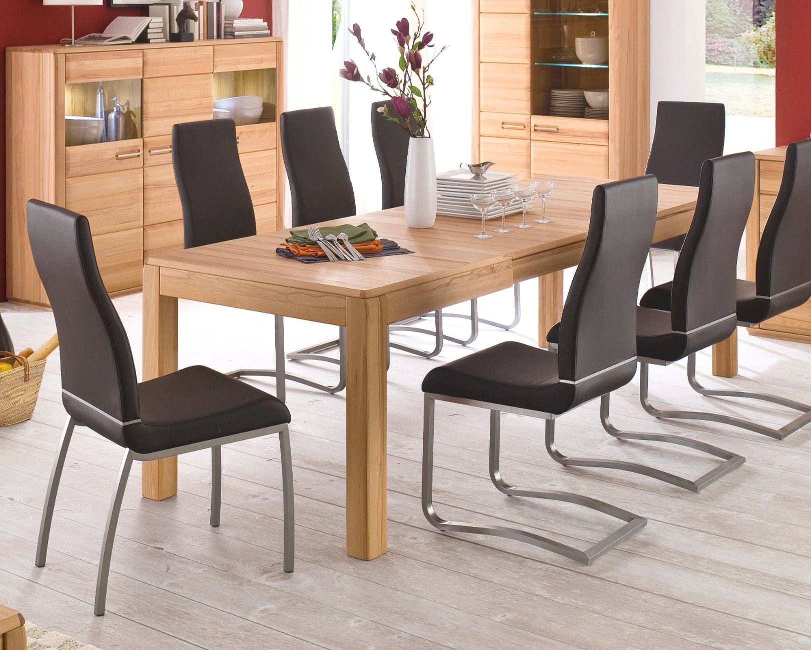 Esstisch ausziehbar 160–260x90 Kernbuche teilmassiv Sanremo – Empinio24