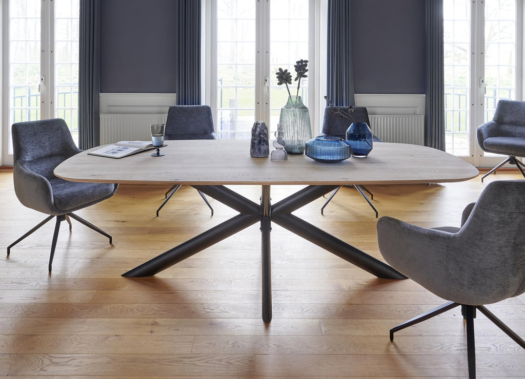 Esstisch Daytona Eiche massiv oval - Empinio24 - Wildeiche bianco - 200x100 cm - 