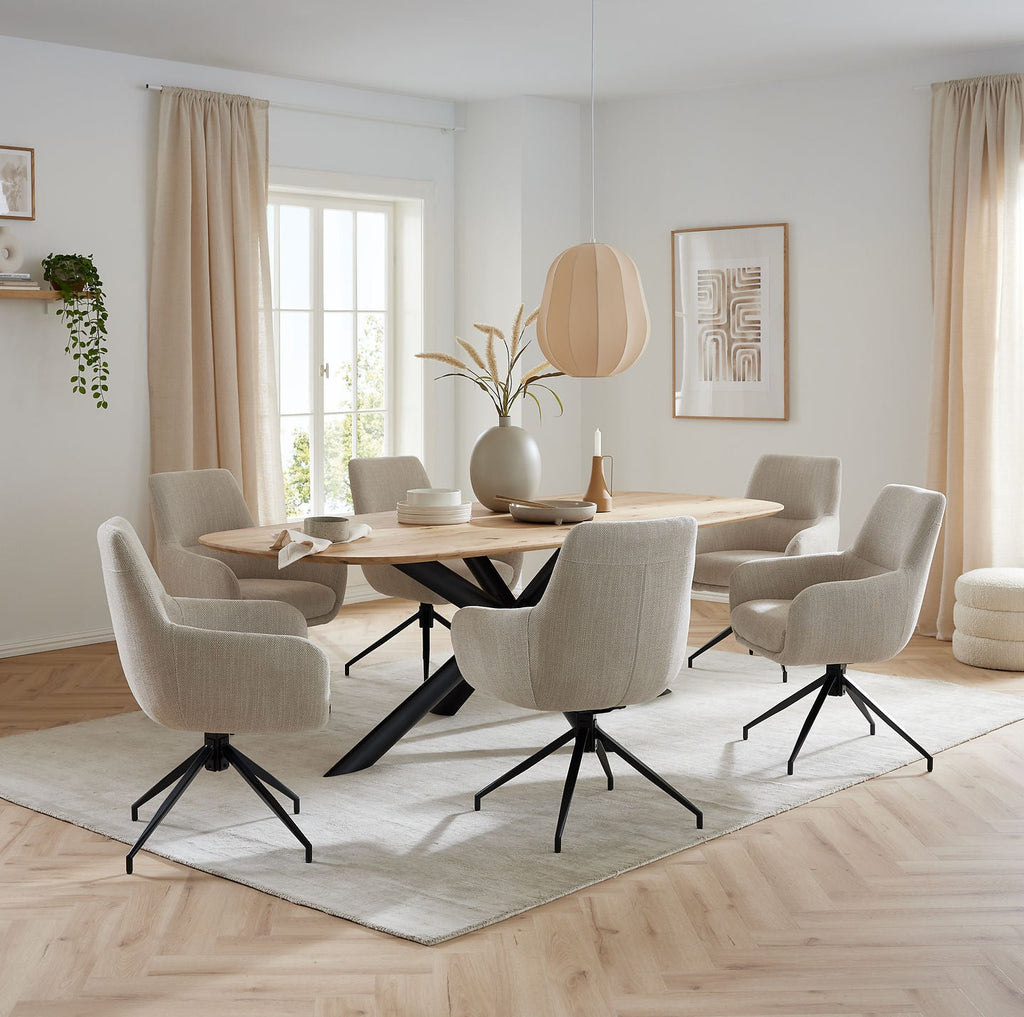 Esstisch Daytona Eiche massiv oval - Empinio24 - Wildeiche bianco - 200x100 cm - 