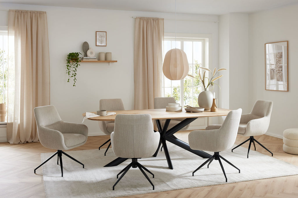 Esstisch Daytona Eiche massiv oval - Empinio24 - Wildeiche bianco - 200x100 cm - 