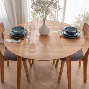 Esstisch rund Eiche massiv 90 bis 210 cm Orvieto - Empinio24 - 90 cm fest - 
