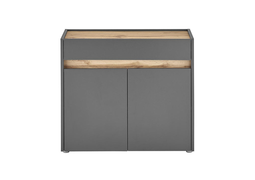 Flurkommode 2 - türig 80 cm anthrazit + Eiche grifflos Boston - Empinio24 - 