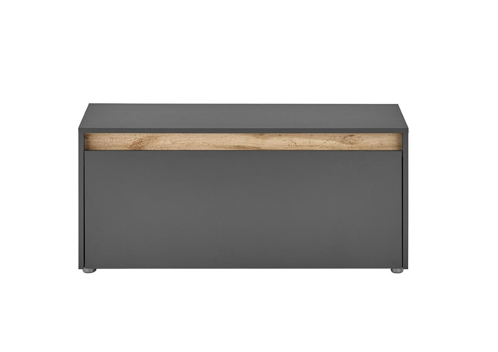 Garderobenbank Schuhschrank 100 cm anthrazit + Eiche grifflos Boston - Empinio24 - 