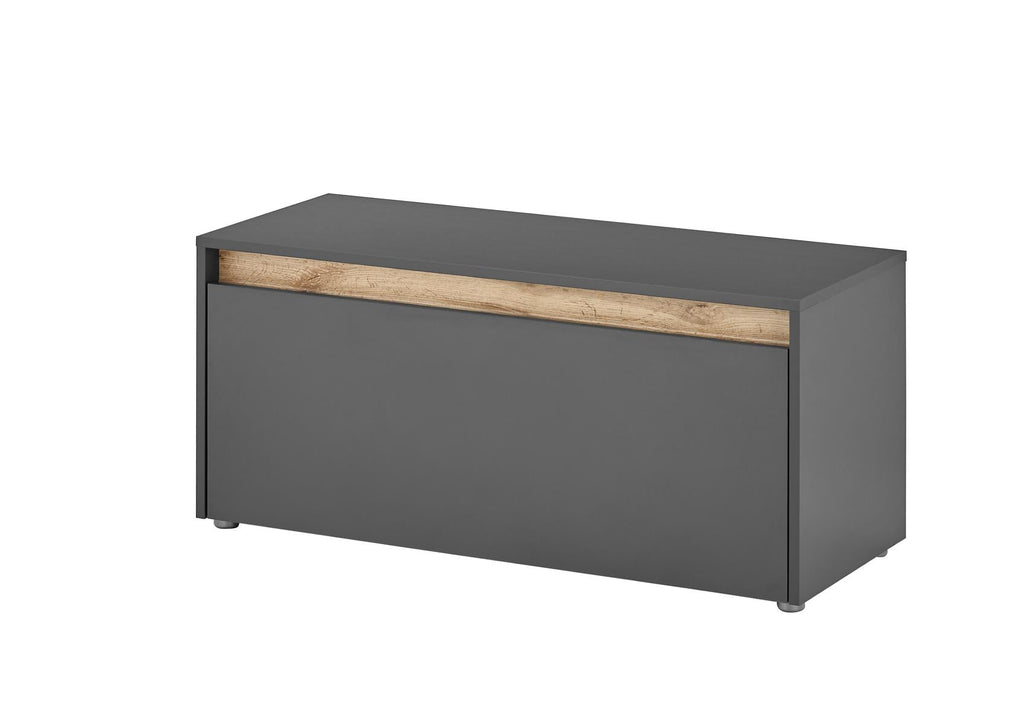 Garderobenbank Schuhschrank 100 cm anthrazit + Eiche grifflos Boston - Empinio24 - 