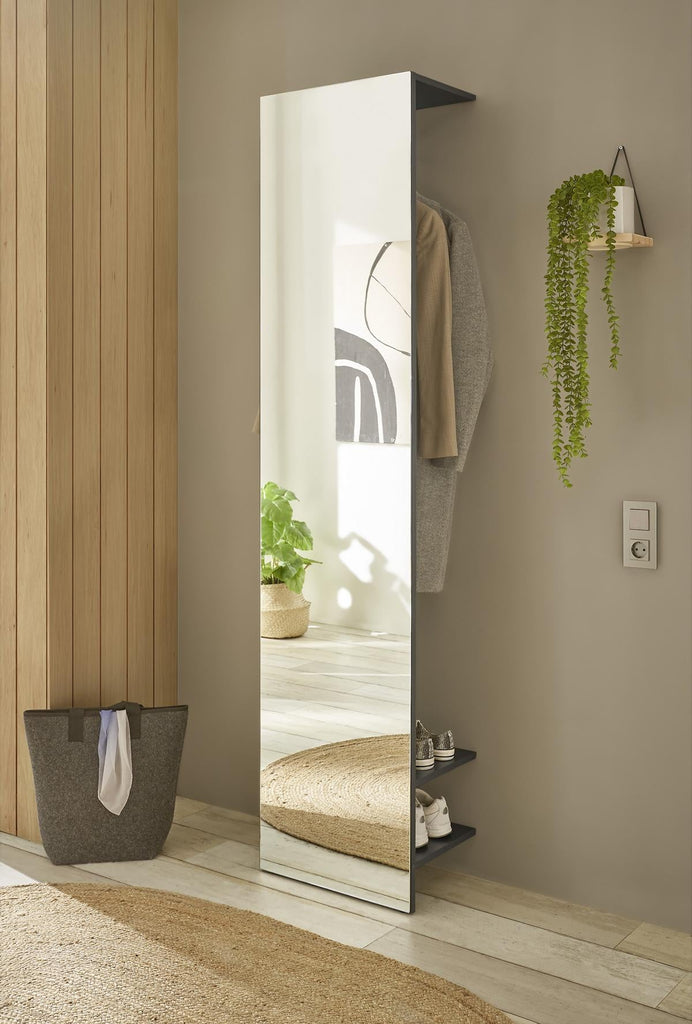 Garderobenelement mit Spiegel und Ablagen 50 cm anthrazit Boston - Empinio24 - 