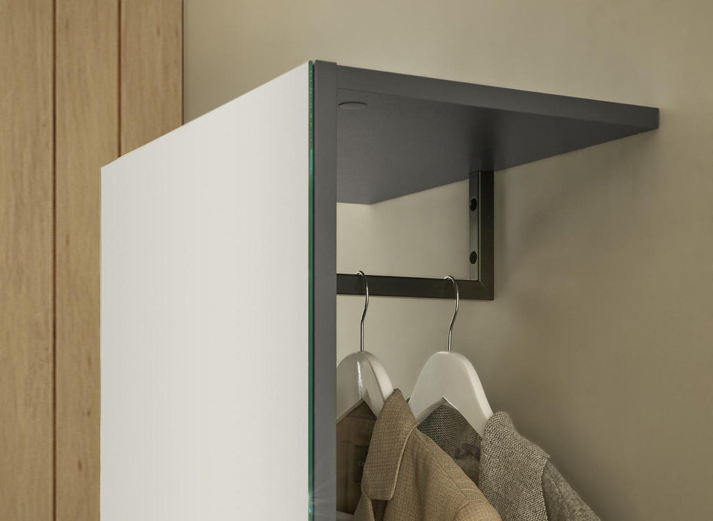 Garderobenelement mit Spiegel und Ablagen 50 cm anthrazit Boston - Empinio24 - 