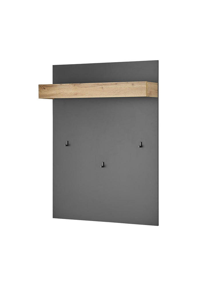 Garderobenpaneel mit Ablage 100 cm anthrazit + Eiche Boston - Empinio24 - 
