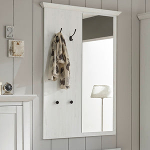 Garderobenpaneel mit Spiegel 105x140 cm weiß Pinie WALES - Empinio24 - 