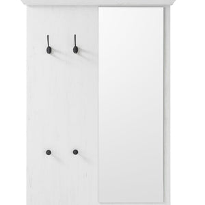 Garderobenpaneel mit Spiegel 105x140 cm weiß Pinie WALES - Empinio24 - 
