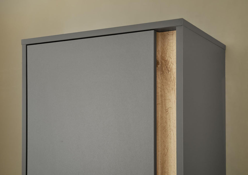 Garderobenschrank anthrazit + Eiche grifflos 50 cm Boston - Empinio24 - 