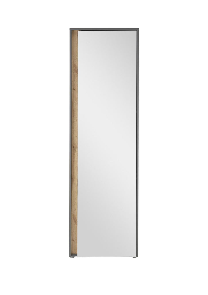 Garderobenschrank mit Spiegel anthrazit + Eiche grifflos 50 cm Boston - Empinio24 - 