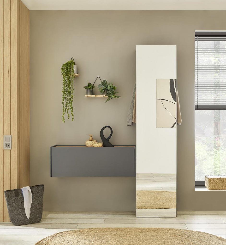 Hängeschrank mit Klappe 100 cm anthrazit + Eiche grifflos Boston - Empinio24 - 