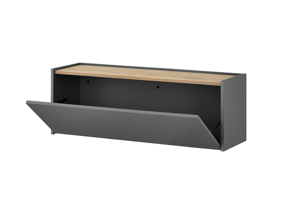 Hängeschrank mit Klappe 100 cm anthrazit + Eiche grifflos Boston - Empinio24 - 