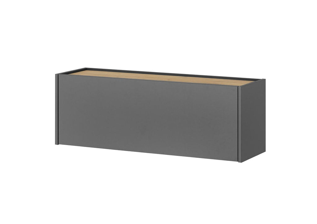 Hängeschrank mit Klappe 100 cm anthrazit + Eiche grifflos Boston - Empinio24 - 