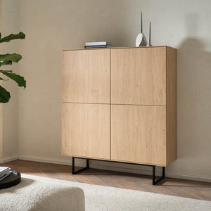 Highboard Eiche hell 4 - türig 115 cm Como - Empinio24 - 