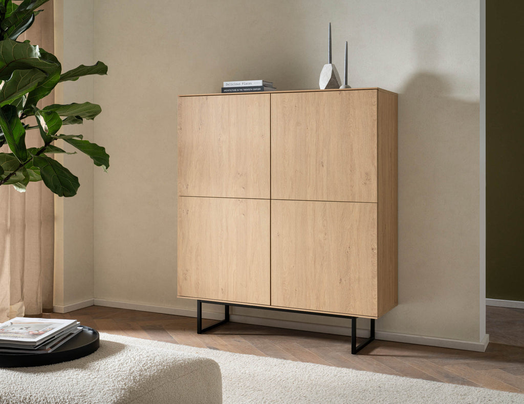 Highboard Eiche hell 4 - türig 115 cm Como - Empinio24 - 