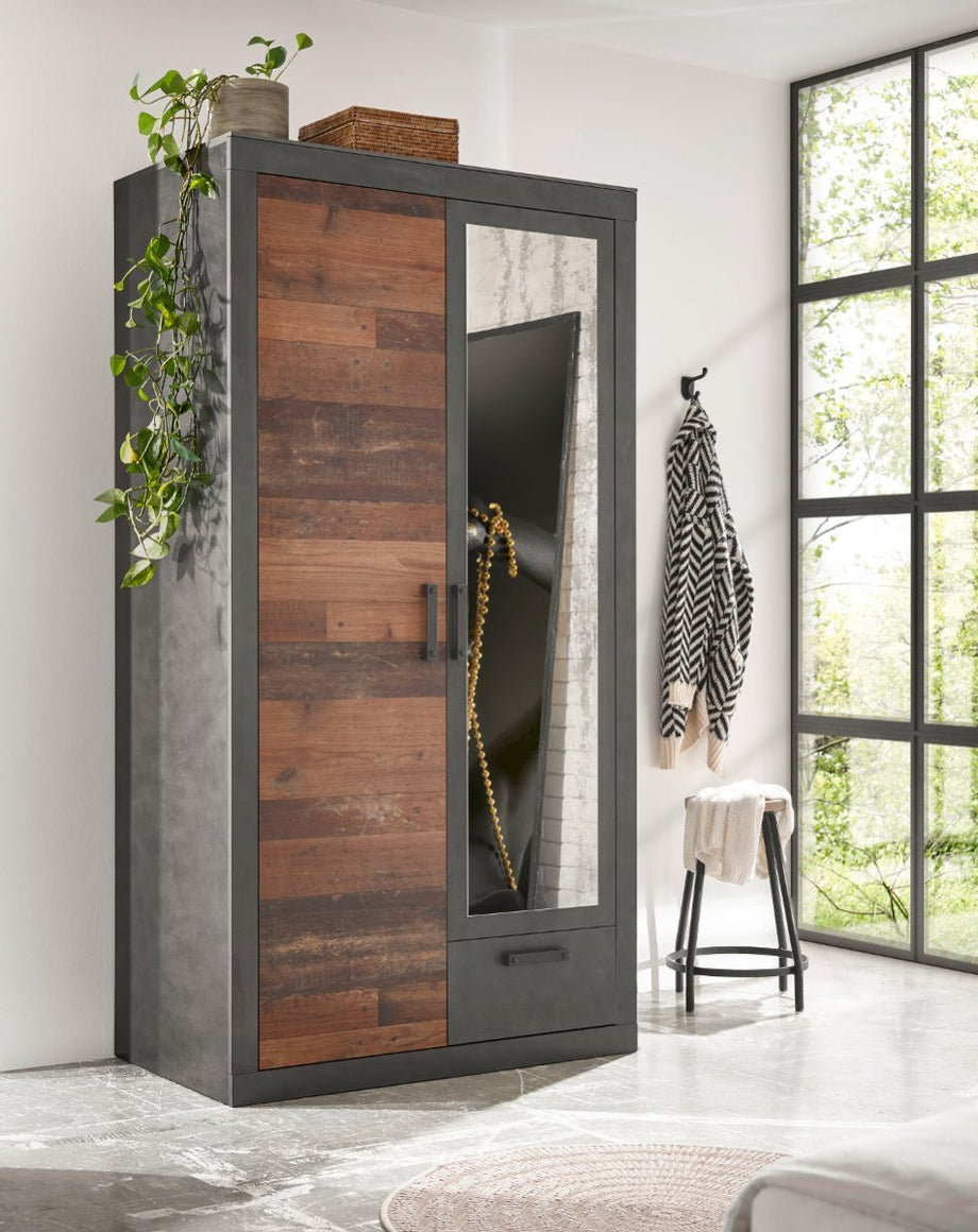 kleiderschrank 2-türig 105x201 cm used-look queens