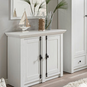 Kommode 2 - türig 105x45 cm Höhe 90 cm weiß Pinie WALES - Empinio24 - 