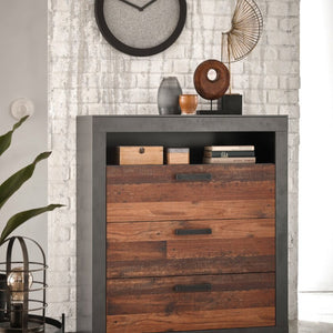 Kommode 92x104 cm mit 3 Schubkästen used - look QUEENS - Empinio24 - 