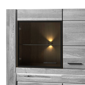 LED - Glaskantenbeleuchtung 1er Set warm - weiss für Vitrine Volo - 15 Eiche - Empinio24 - 
