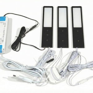 LED - Unterbau - Beleuchtung 3er Set Alu 4000K neutralweiss - Empinio24 - Schwarz - 