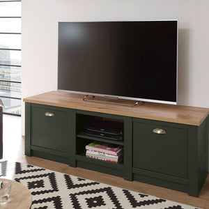 Lowboard 2 - türig 152x51 cm Grün + Eiche CASTLE - Empinio24 - 