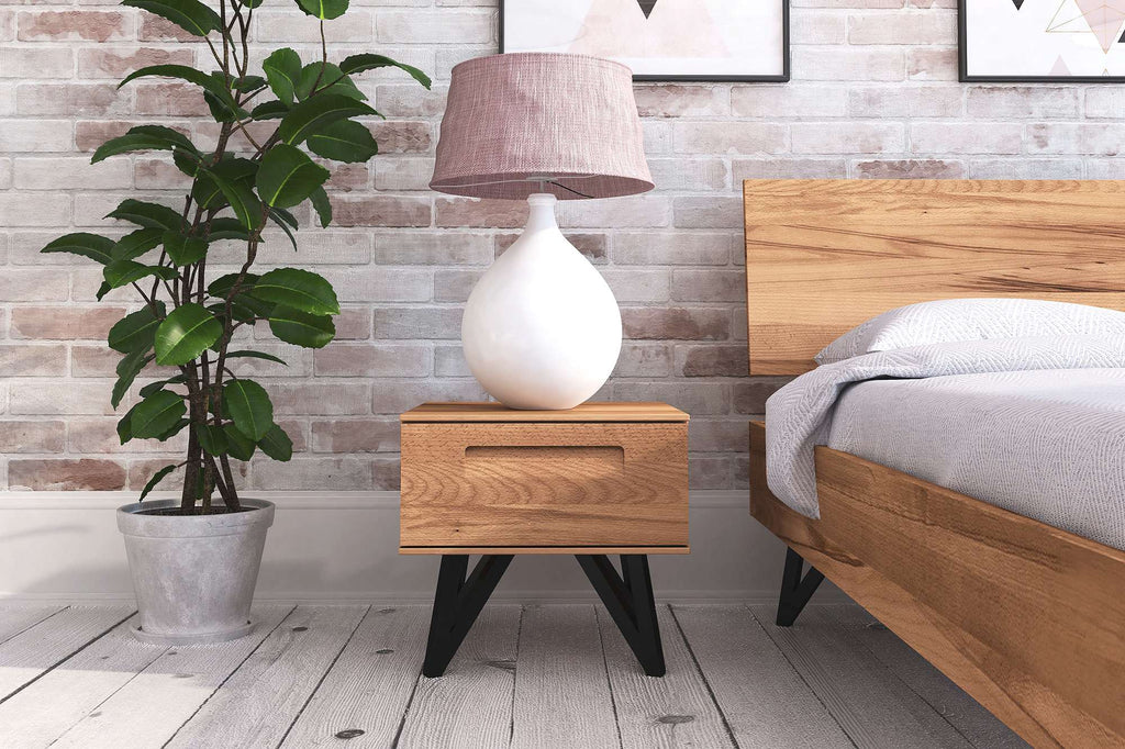 Nachttisch GENT Kernbuche massiv mit Schubkasten - Empinio24 - 