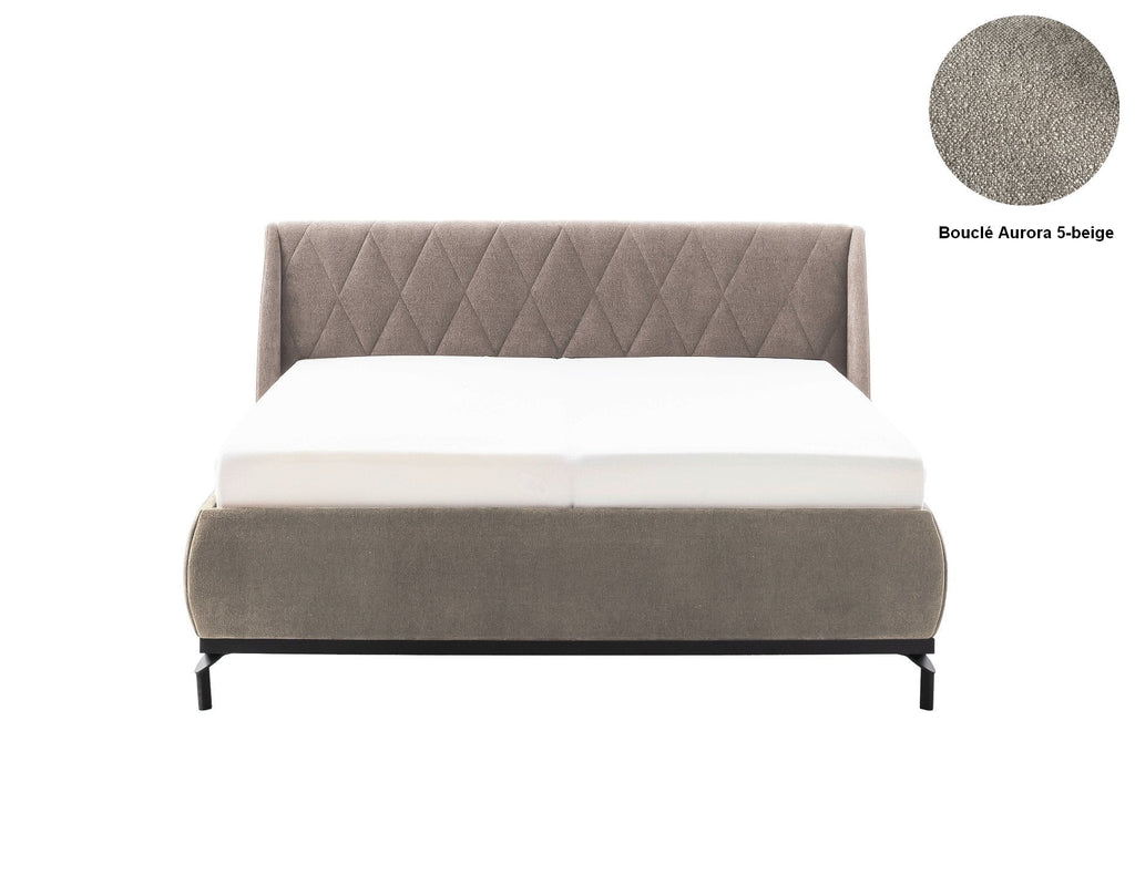 Polsterbett mit Bettkasten und Lattenrost Siena - Empinio24 - 140x200 cm - Beige Aurora - 