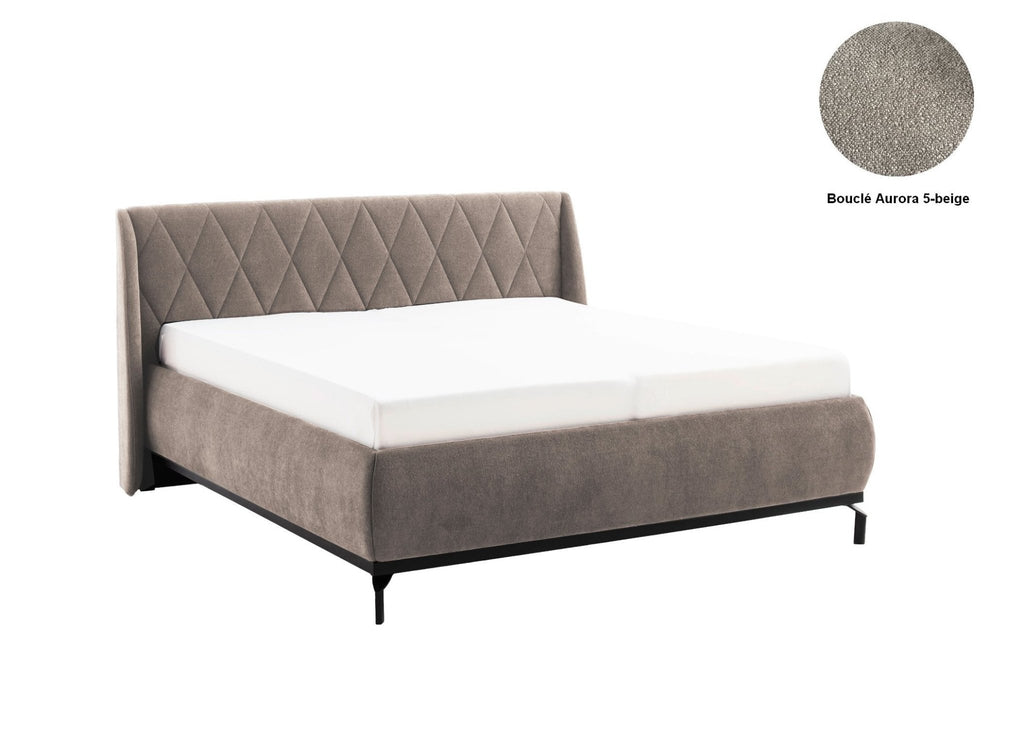 Polsterbett mit Bettkasten und Lattenrost Siena - Empinio24 - 160x200 cm - Beige Aurora - 