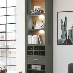 Regal 68x207 mit Flascheneinteilung cm Grün + Eiche CASTLE + Beleuchtung - Empinio24 - 